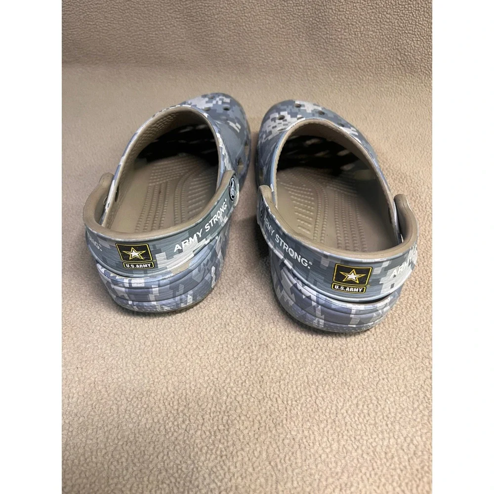Crocs Classic Clog US Army Strong Digital Camo Gre Military Shoes Kids M1 W3